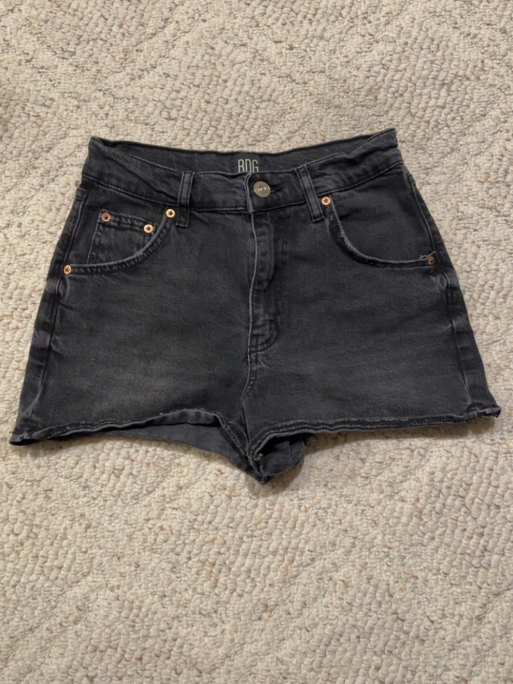 BDG Women’s High-Rise Black Denim Shorts, Women’s 25